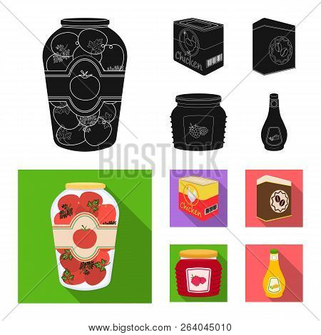 Vector Illustration Of Can And Food Icon. Collection Of Can And Package Stock Vector Illustration.
