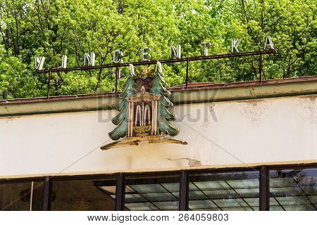 Luhacovice, Czech Republic - April 30 2018: Vincentka Spring At The Colonadde In Spa Town On April 3