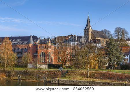 View Of Kettwig Historic Center From Ruhr River, Germany