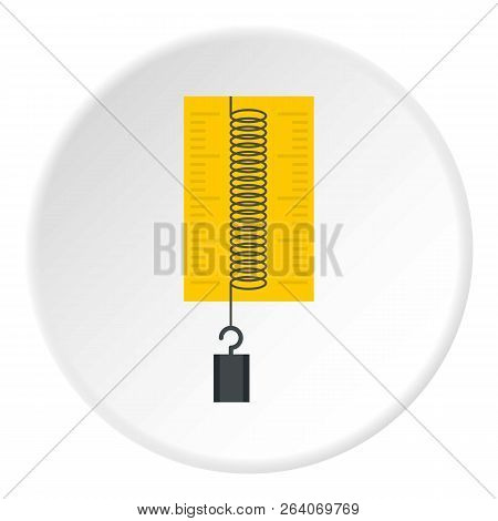 Dynamometer With Weights Icon In Flat Circle Isolated On White Illustration For Web