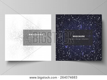 The Minimal Vector Layout Of Two Square Format Covers Design Templates For Brochure, Flyer, Magazine