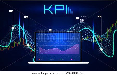 Kpi (key Performance Indicators), Business Analytics Concept, Metrics To Measure Achievement Versus 
