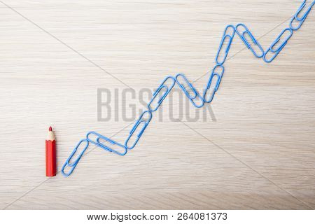 Blue Scarper Red Pencil Graphic Table Studio Quality Light