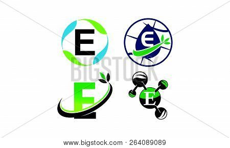 Green Project Solution E Template Set Logo Design