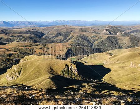Travel To North Caucasus Region Region - View Of Caucasus Mountains From Bermamyt Plateau At Autumn 