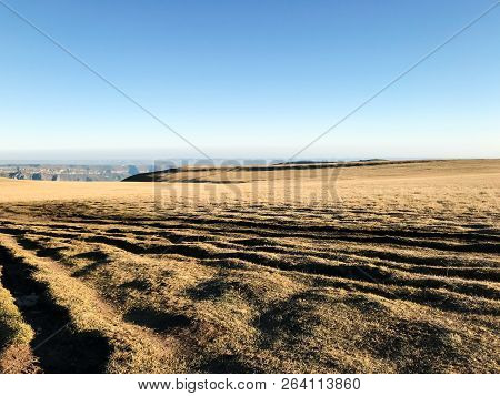 Travel To North Caucasus Region Region - Wheel Tracks On Surface Of Bermamyt Mountain Plateau At Mor