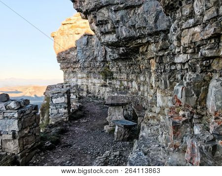 Travel To North Caucasus Region Region - Observation Deck Of Bermamyt Mountain Plateau At Autumn Mor