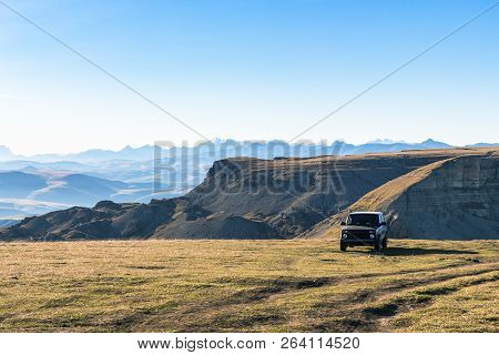 Travel To North Caucasus Region Region - View Of Bermamyt Mountain Plateau In Caucasus Mountains At 