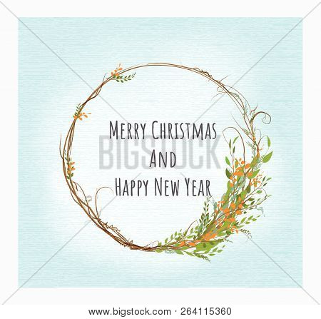 Merry Christmas And Happy New Year With Forest Detailed Cards Banner Winter Web Page, Packaging,part