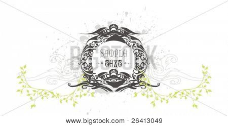 decoración vintage con flores ellements, vector illustration