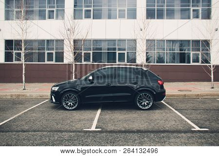 Ufa, Russia - March 4, 2018: Sportsline Audi Rs Q3 On The Street.