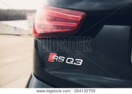 Ufa, Russia - March 4, 2018: Sportsline Audi Rs Q3 On The Street.