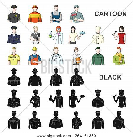 People Of Different Professions Cartoon Icons In Set Collection For Design. Worker And Specialist Ve