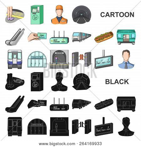 Metro, Subway Cartoon Icons In Set Collection For Design.urban Transport Vector Symbol Stock Web Ill
