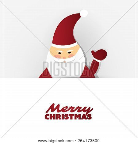 Christmas Greeting Card Design Template With Santa Claus