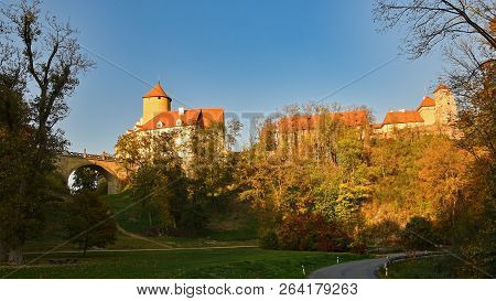 Castle Veveri - City Of Brno, Czech Republic - Europe. Beautiful Autumn Landscape With Castle. Brno