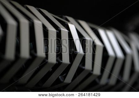 Silk Loom Close-up In A Chinese Workshop, Showing Thin Silk Thread In The Light