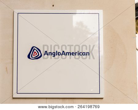 London October 2018. A View Of The Sign Outside The Anglo American Office In London