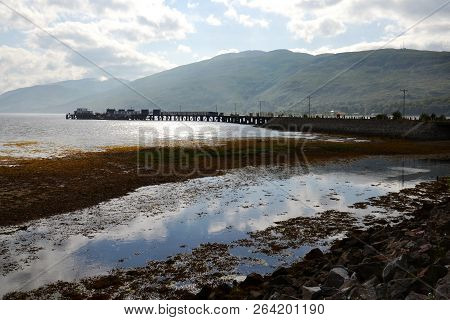 Pier At Loch Linnhe, Fort William, Highlands, Scotland, United Kingdom, Cloudy Summer Day