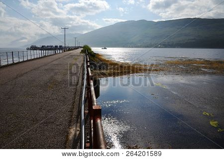 Pier At Loch Linnhe, Fort William, Highlands, Scotland, United Kingdom, Cloudy Summer Day