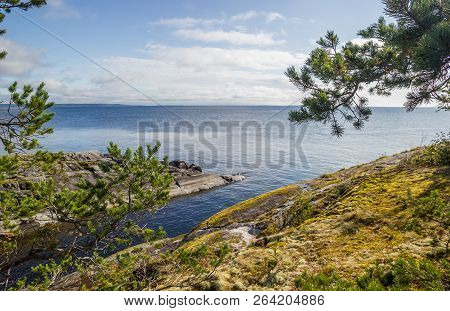 Lake Ladoga Skerries Karelia Russia Water And Sky Autumn Landscape