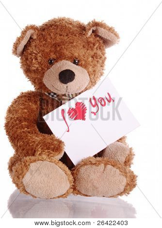 Teddybären mit Karte