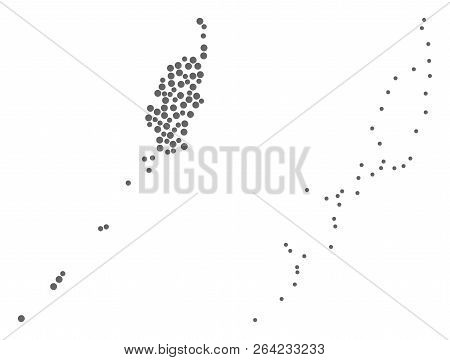Dot And Contour Map Of Palau Islands Formed With Dots. Vector Grey Abstraction Of Map Of Palau Islan