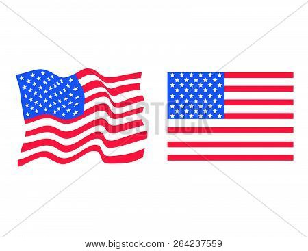 Red Blue And White America Patriotic Flag Vectors