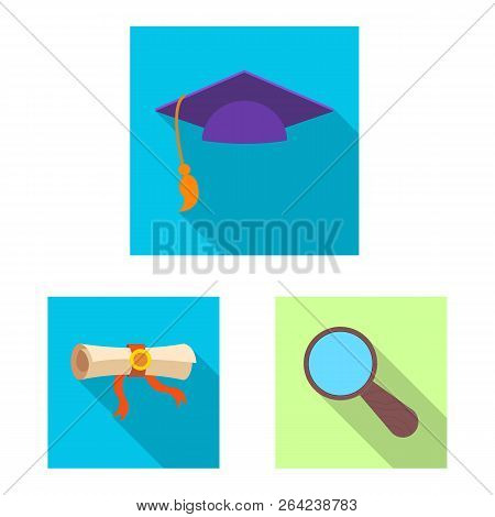Vector Illustration Of Education And Learning Sign. Collection Of Education And School Vector Icon F