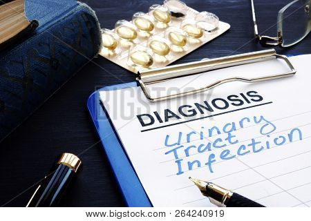 Medical Documents With Diagnosis Urinary Tract Infection Uti.