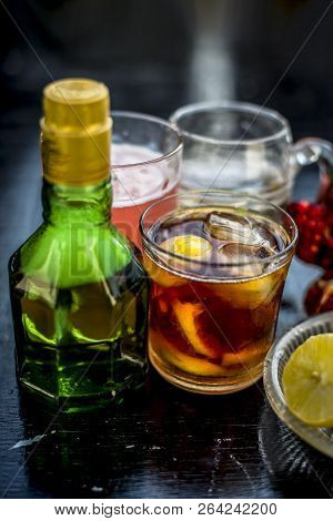 Pamosa Or Pomosa Drink Or Classic Mimosa Drink In A Transparent Glass With Champagne,pomegranate Jui