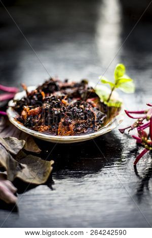 Close Up Of Popular Dish Of Amaranth Leaves Or Chauli Or Chowli Or Chaulai Or Thotakura Or Harive So