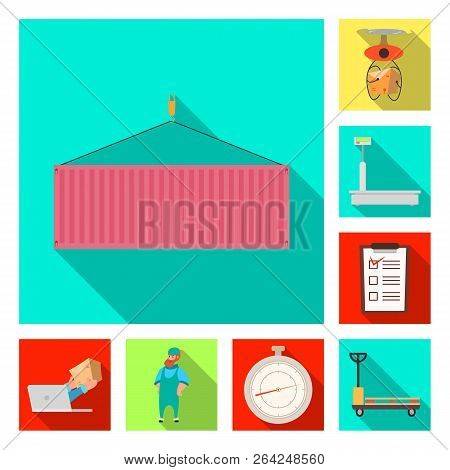 Isolated Object Of Goods And Cargo Logo. Set Of Goods And Warehouse Vector Icon For Stock.
