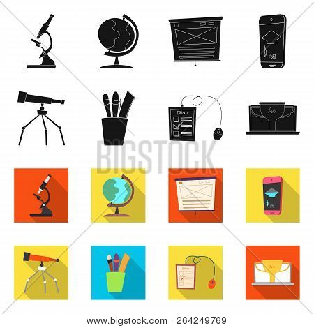 Vector Design Of Education And Learning Symbol. Set Of Education And School Vector Icon For Stock.