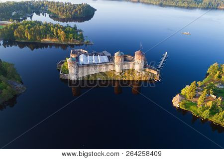 A View From The Height Of The Olavinlinna Fortress On An Early July Morning (shooting From A Quadroc