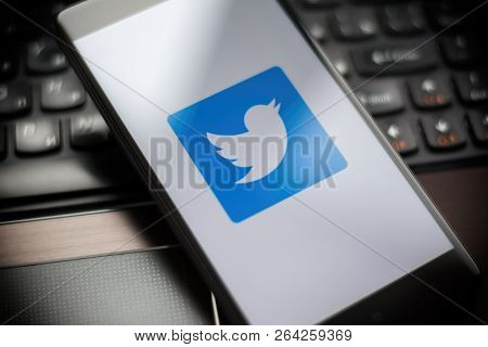 Yoshkar-ola, Russia - October 2018: Open Twitter Application,twitter Is An Online Social Networking 