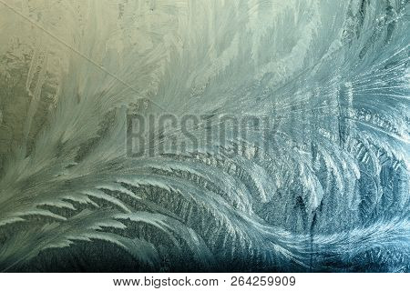 Winter Frostwork On Window Glass