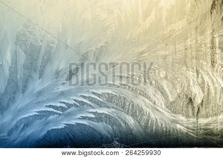 Winter Frostwork On Window Glass