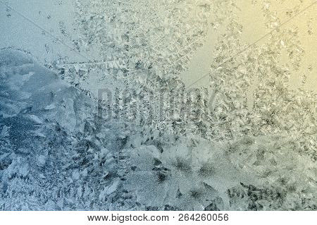 Winter Frostwork On Window Glass