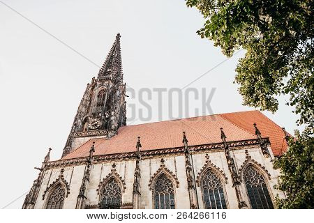 View Of The Lamberti Church In Muenster In Germany.