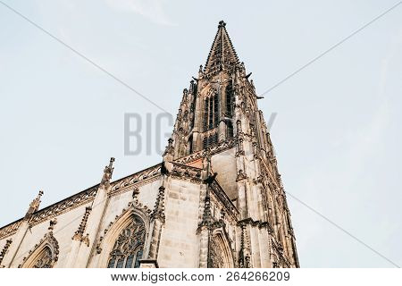 View Of The Lamberti Church In Muenster In Germany.
