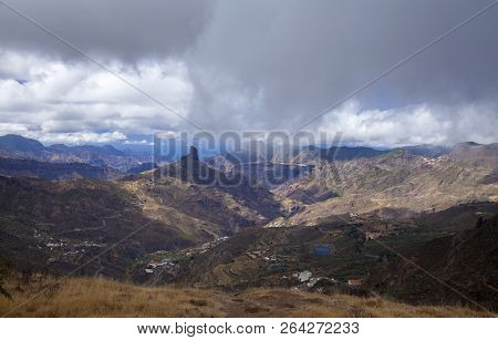 Gran Canaria, October, Caldera De Tejeda In The Center Of The Island, Signs Of Wildfire One Year Ago