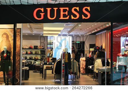 St. Petersburg, Russia - October 11, 2018: Guess Clothing Store At Shopping Mall. Guess Is An Americ