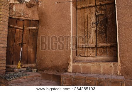 Mountain Village Abyaneh With Characteristic Red Houses In Central Part Of Iran. Unesco World Herita