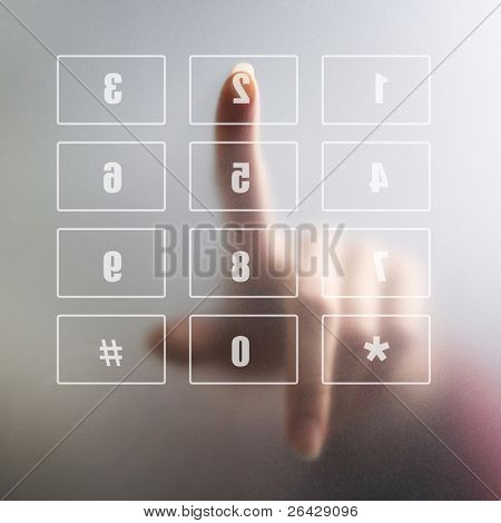 finger på digital tastatur