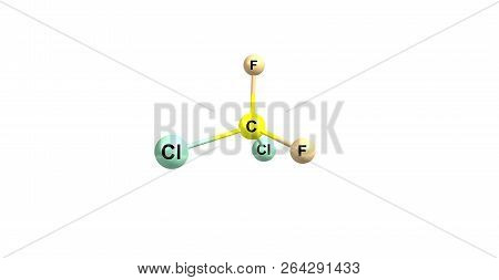 Dichlorodifluoromethane Molecular Structure Isolated On White