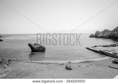 Houcima Beach And Waves And Rocks