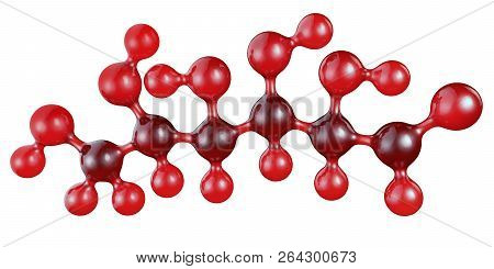 3d Illustration Of Glucose Molecule Isolated On White, C6h12o6