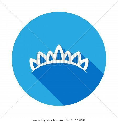 Diadem Icon With Long Shadow. Diadem Element Icon With Long Shadow. Baby Sign, Outline Symbols Colle