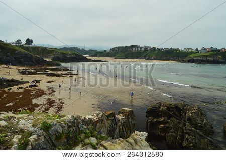 Majestic, Broad And Long Beach In Tapia De Casariego. Nature, Travel, Recreation. August 2, 2018.tap